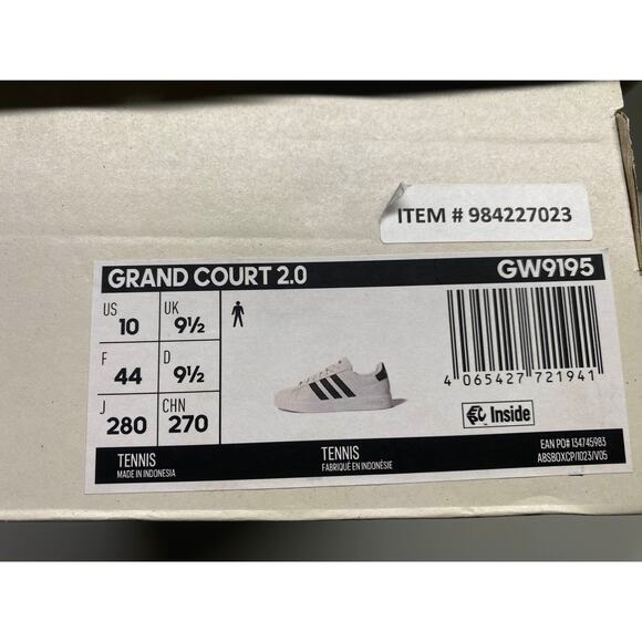 Adidas Grand Court 2.0 GW9195 Men\'s 10M White (New, With Box) main image 4